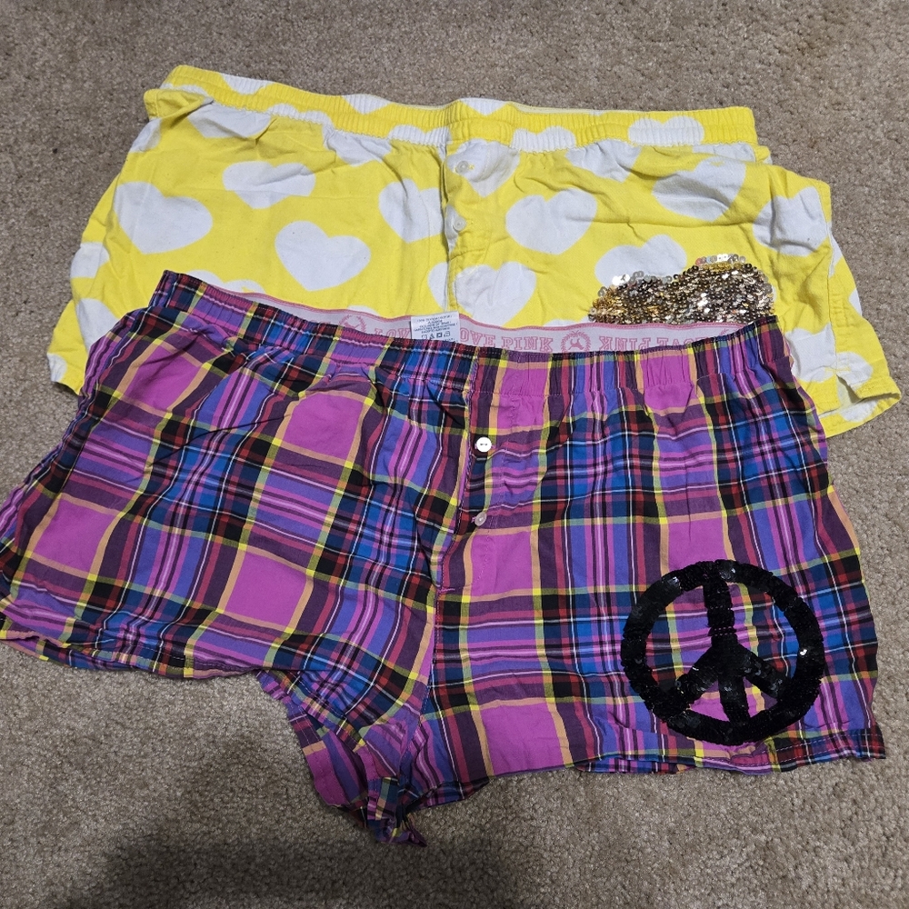 Victorias Secret Flannel Sleep Shorts Set of 5 Size Large